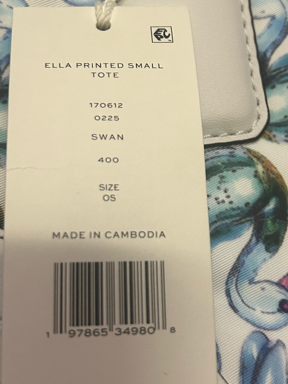 NWT TORY BURCH ELLA printed tote in swan 🦢 print! - Picture 4 of 16